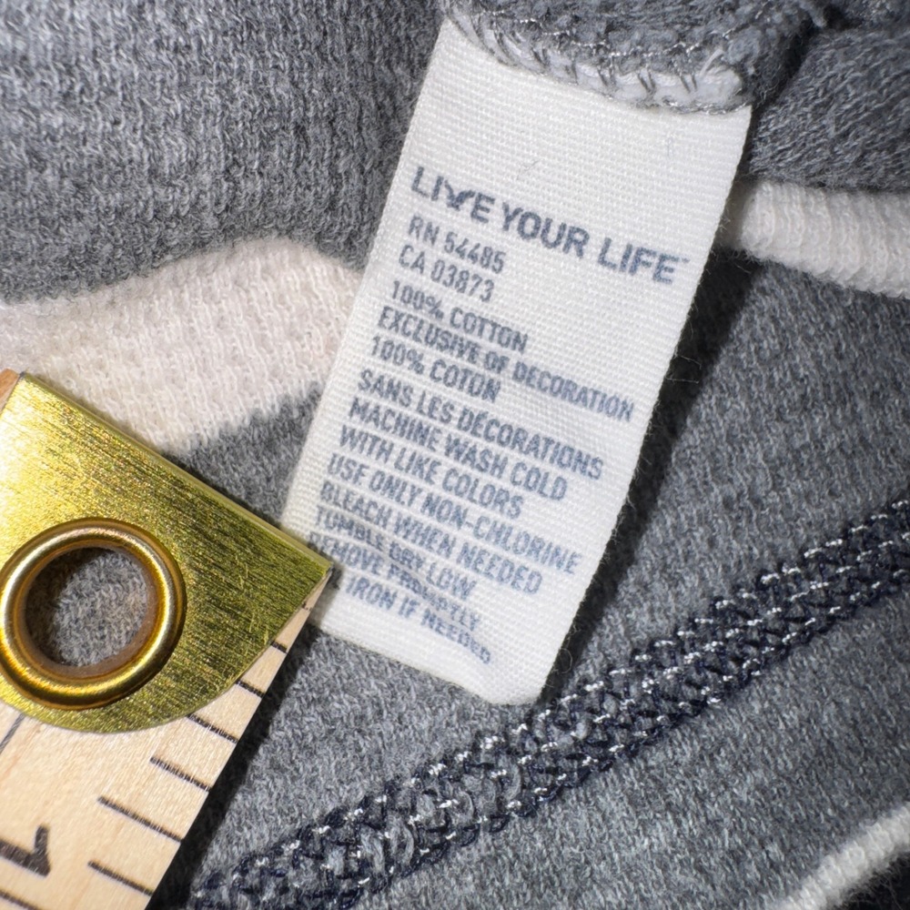 American Eagle Outfitters Mens Medium‎ Grey White Striped Thermal Waffle Hoodie - Picture 9 of 14